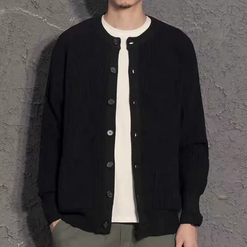 Vintage Fashion Thick Wool Thick Warm Sweater Men's Winter Simple Casual All-match Knitted Cardigan Jacket Men's Fashion Vintage Fashion Thick Wool Thick Warm Sweater Men's Winter Simple Casual All-match Knitted Cardigan Jacket Men's Fashion