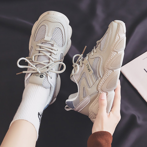 ins Korean version of dad shoes for women 2024 spring new student running sneakers casual breathable soft sole lightweight mesh shoes