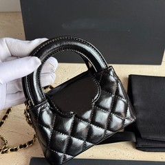 Xiaoxiangjia 23k ケリー ナノ オイル ワックス レザー ダイヤモンド クラムシェル バッグ チェーン バッグ ショルダー クロスボディバッグ