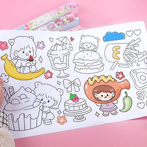 Extra long children's free graffiti scroll drawing paper graffiti painting scroll drawing paper puzzle coloring painting cloth wholesale