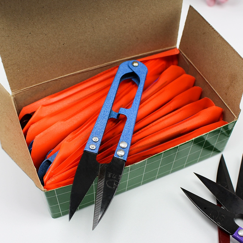Ножницы с яркими ручками, инструменты для вышивки крестом King, швейная нить для одежды, ножницы для вуали, коробка из 12 маленьких U-образных ножниц.
