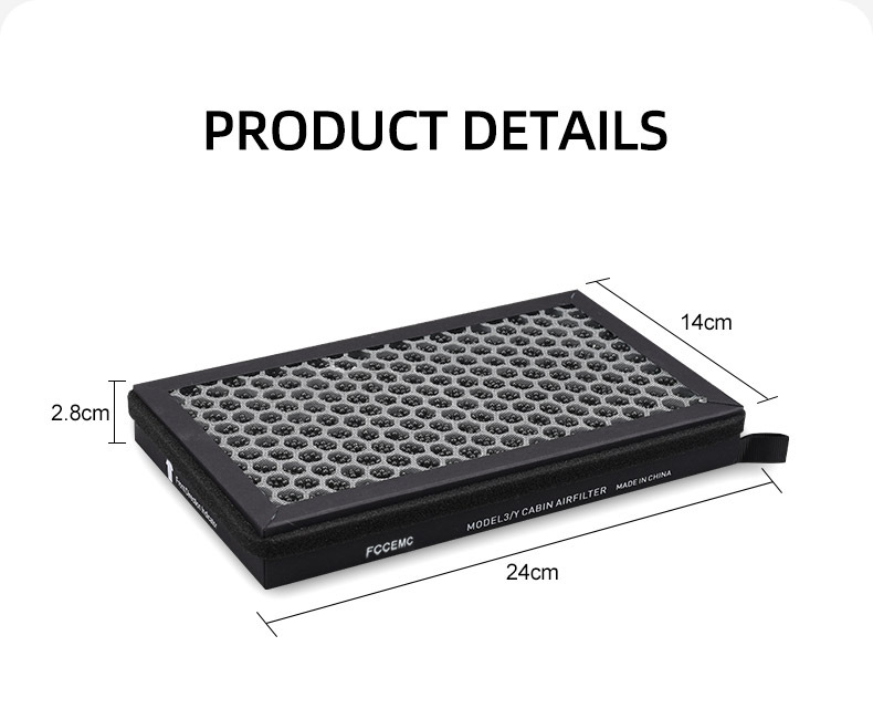 Suitable for model3 Tesla Y biochemical air conditioning filter HEPA air filter pm2.5 activated carbon filter screen