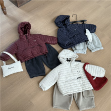 2025冬季新款儿童连帽绗棉保暖外套男女童冬款休闲棉服套头衫上衣