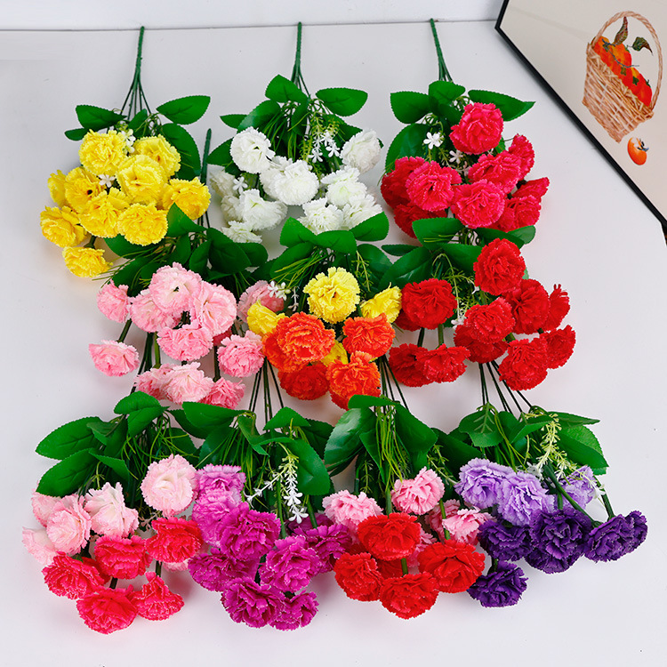 Wholesale Artificial Flowers, 12 Carnations, Silk Flowers, Flower Boxes, Flower Ponds, Flower Beds, Flower Arrangements, Home Wedding Bouquets