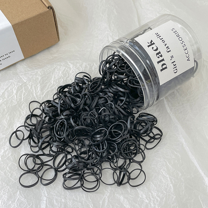 Pequeña banda de goma disponible negra para las mujeres, alta banda de goma elástico y durable, Banda del pelo, Banda del pelo para las muchachas
