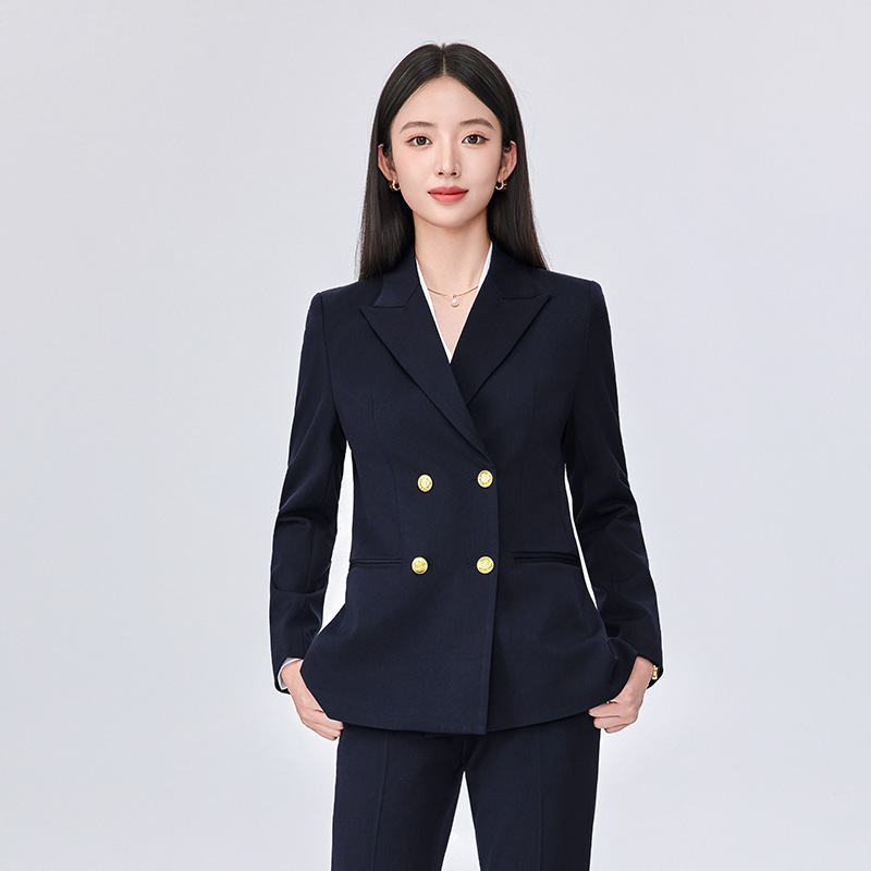 New Black Suit Jacket for Women, High-End, Fashionable and Elegant, Double-Breasted Suit Suit, Formal Workwear Jacket