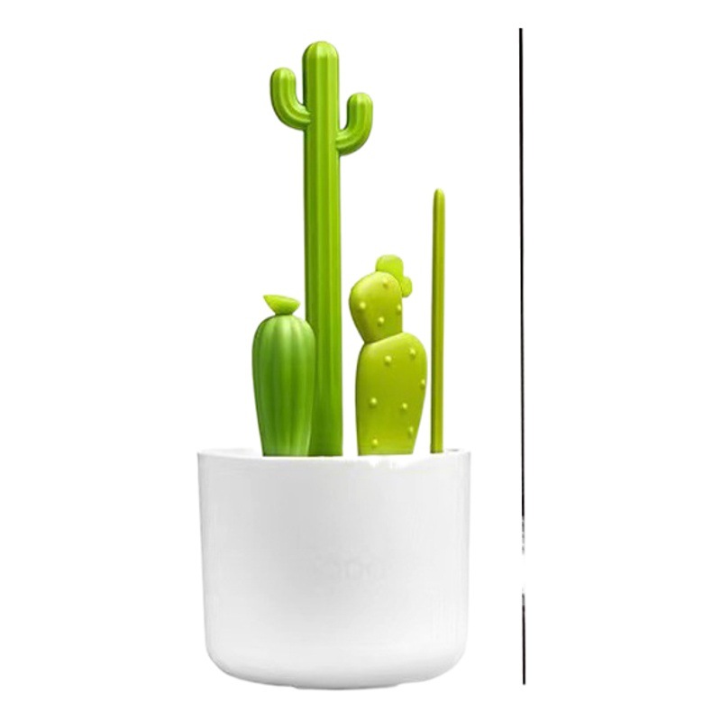 Cepillo de botella de cactus cepillo de paja cepillo de limpieza multifuncional traje bebé pezón cepillo de ángulo completo