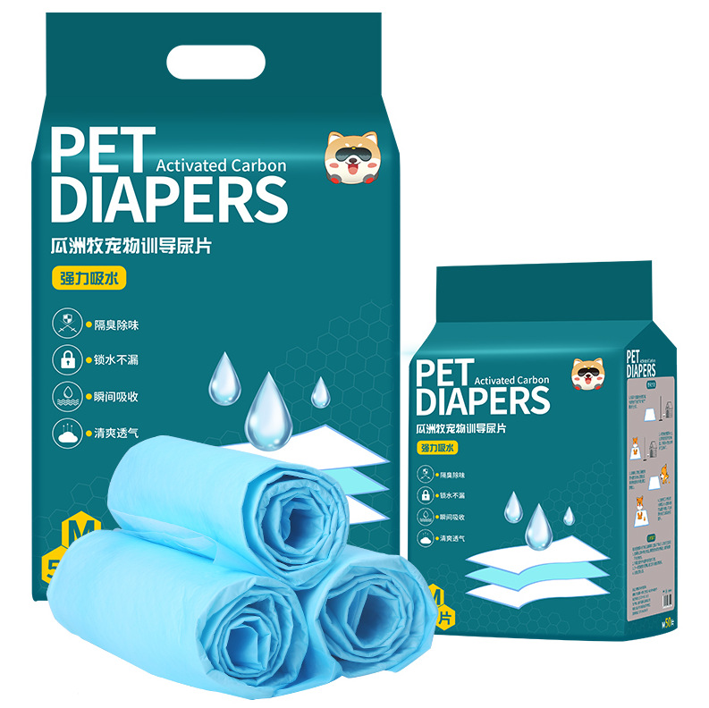 Pañales de orina para perros, artículos para mascotas, inodoro desodorante, pañales de absorción, 100 pañales desechables.