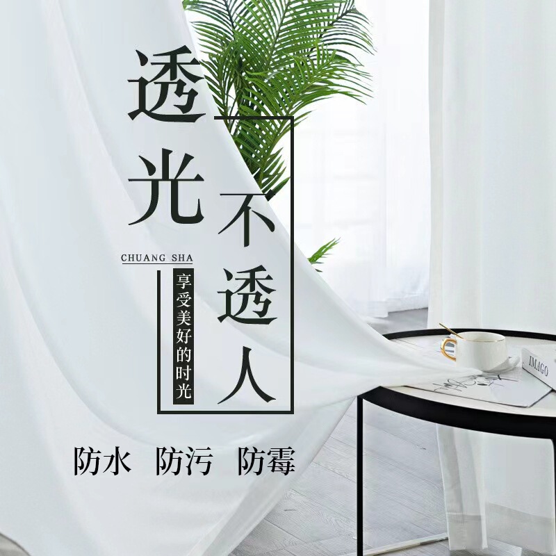 Sheer Curtains That Let Light through but Not People, Outdoor Waterproof and Scratch-Resistant Window Screens, Sheer Curtains for Living Room, Balcony, Bay Window, Modern and Simple