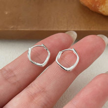 韩国韩版持恒S925纯银几何极简耳环轻奢时尚小巧精致学生耳扣耳饰