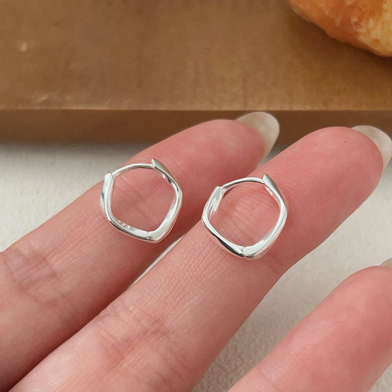 韩国韩版持恒S925纯银几何极简耳环轻奢时尚小巧精致学生耳扣耳饰
