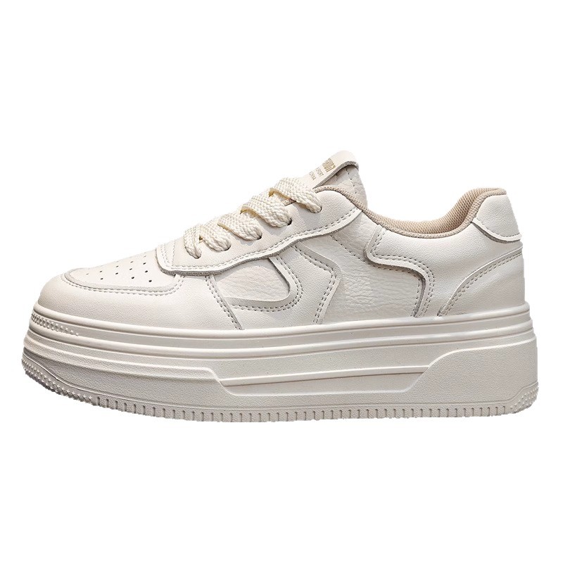 Modas versátiles muffin con suela gruesa zapatos blancos para mujeres verano de 2026 nuevas zapatillas deportivas casuales populares para estudiantes