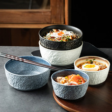 跨境新款石纹碗简约陶瓷饭碗汤碗小碗甜品碗小面碗酒店餐厅批发