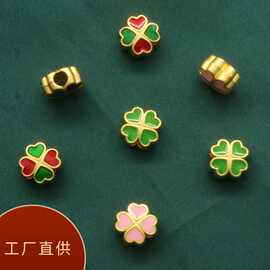 厂家直供直孔四叶草手链脚链吊坠挂件diy锌合金饰品配件批发零售