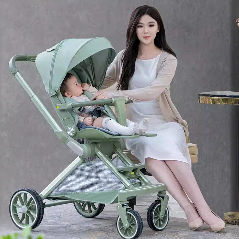 High-view baby walker baby stroller baby can sit and lie light folding children 0 to 3 years old bb