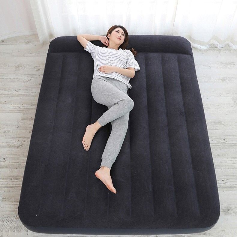 Colchón inflable INTEX64144 para uso doméstico, colchón de aire de doble grosor, cama individual portátil para exteriores con almohada. image 5