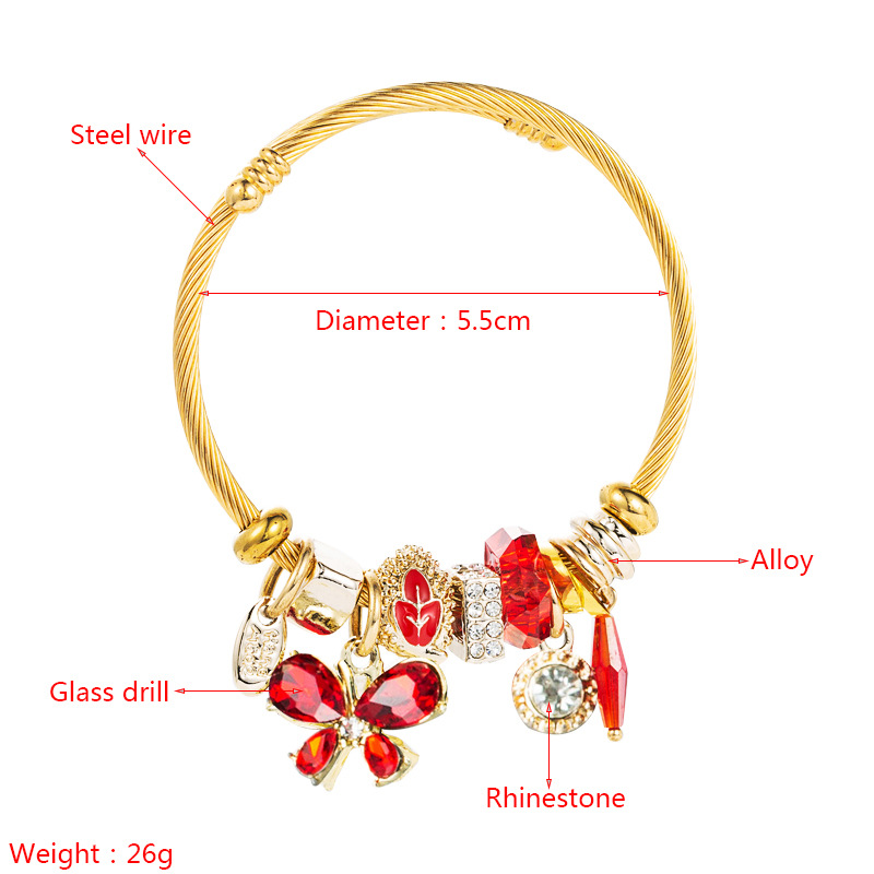 Wholesale Jewelry Fashion Alloy Rhinestone Rhinestones Glass 14K Gold Plated Plating Bracelets display picture 1