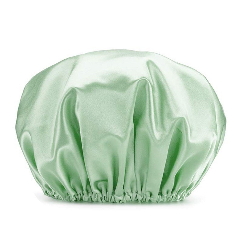 Gorro de noche de doble capa de Amazon, gorro de satén, gorro de ducha, gorro para el cabello para mujer, gorro redondo de seda de morera para el cuidado del cabello, gorro para el cuidado del cabello, mascarilla para el cabello para el hogar