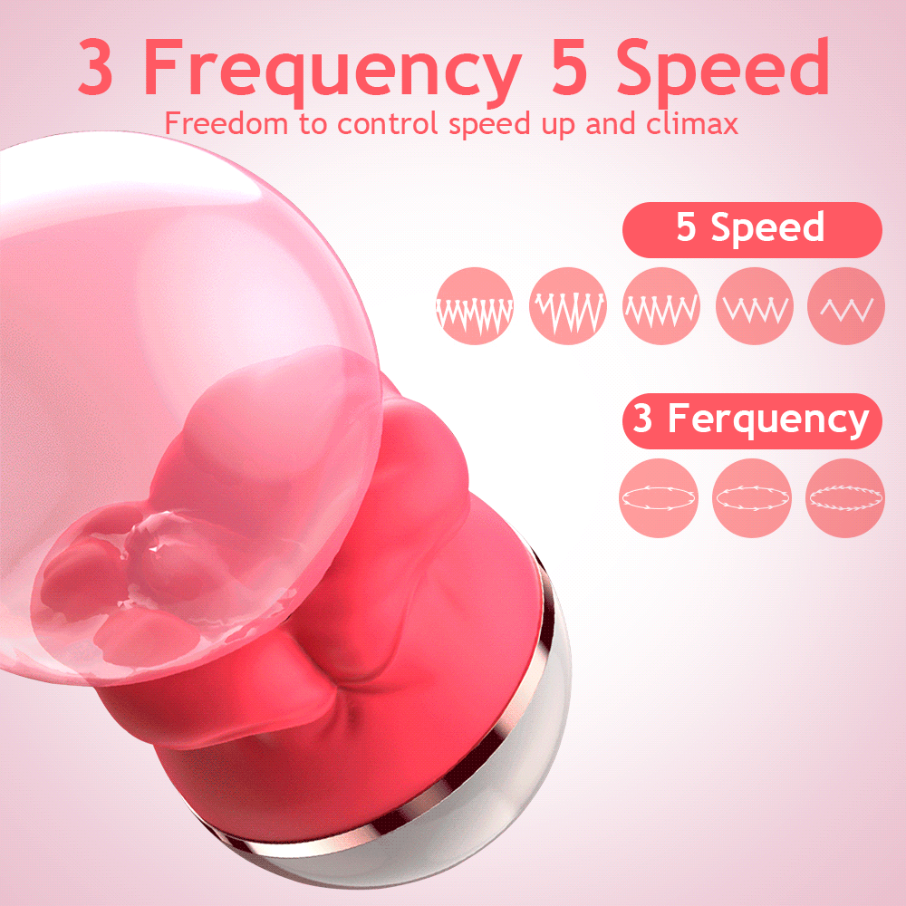 Nipple Masturbator with Vibrating Egg, Red Lips Design, Tongue-Sucking Massager for Men — detail image 1