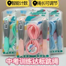 批发际宇马卡龙中考达标计数跳绳中小学生专用可调节计数胶绳跳绳