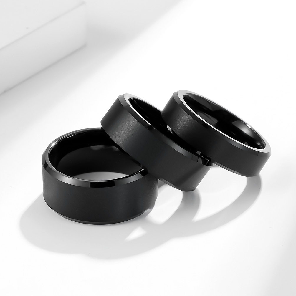 Unisex Gender Simple Style Solid Color Tungsten Steel Rings Polishing Stainless Steel Rings