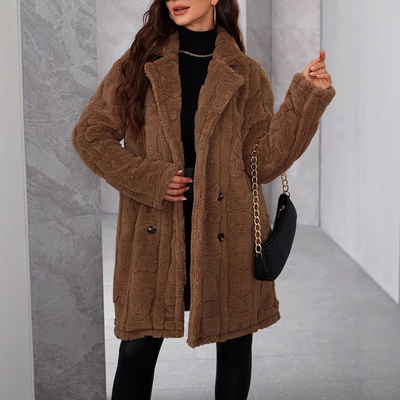 Amazon Temu Teddy Bear Outwear New Outwear Autumn and Winter Loose Cross-Border European and American Autumn and Winter Women's Clothing to Heattech
