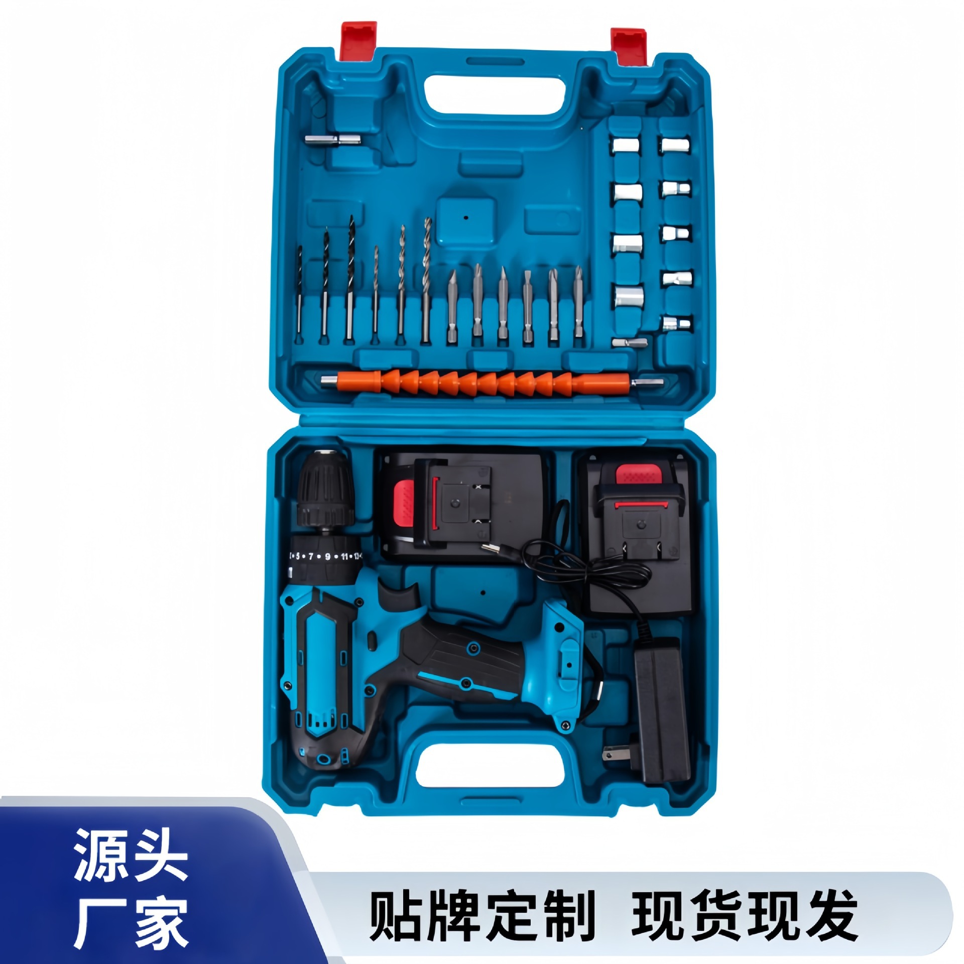 thumbnail for Cross-border new 21V electric drill, lithium electric drill, electric screwdriver, multi-functional hand electric drill tool set