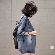 2025新款初秋牛仔外套女中长款时尚显瘦薄款宽松休闲风衣牛仔外穿