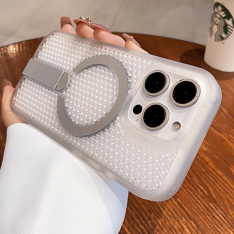 凡星蜂窝散热磁吸支架适用苹果17PRO手机壳iPhone16冰点镂空防摔|undefined
