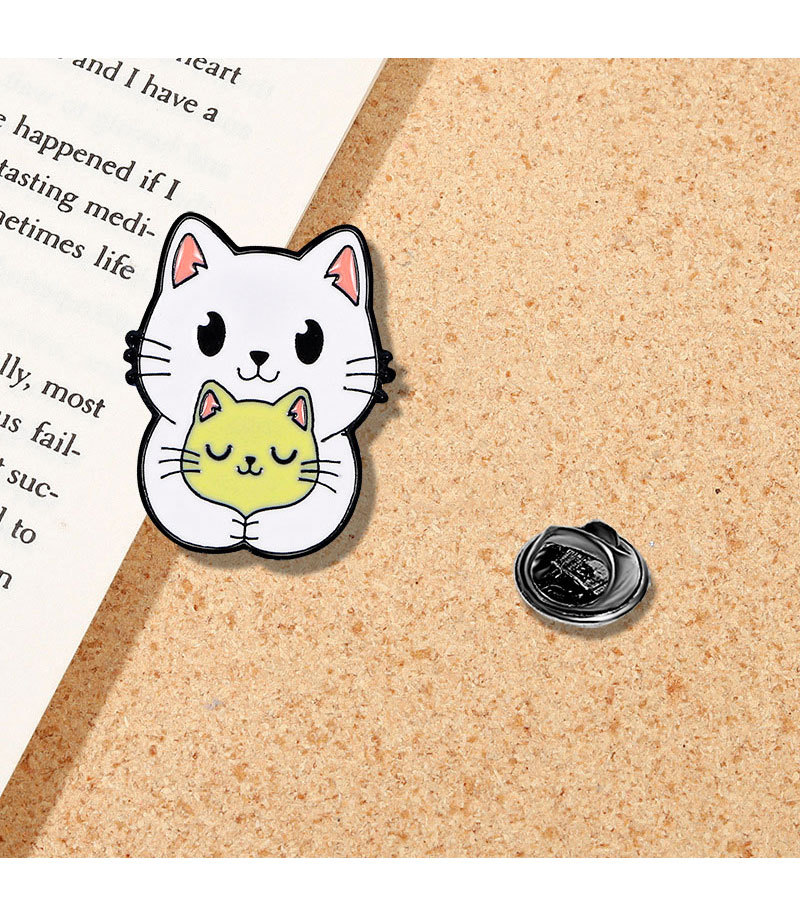 Holiday, Banquet Occasion Casual Elegant Lady Pin Cat Zinc Alloy Enamel Unisex Brooches