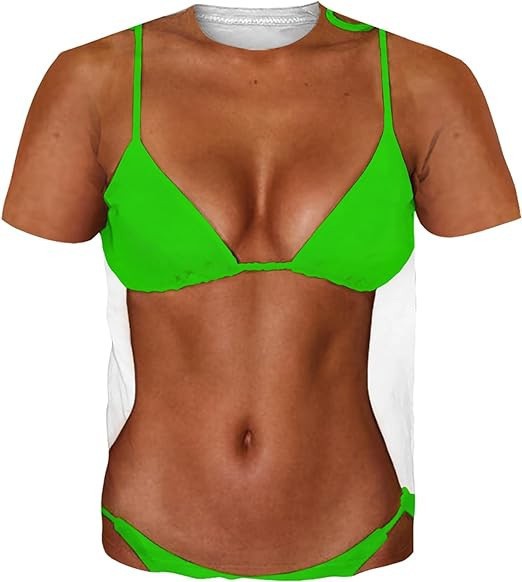 Divertido y divertido traje de baño de playa 3D impresión digital para hombres y mujeres verano suéter suelto hombro de manga corta camiseta fábrica