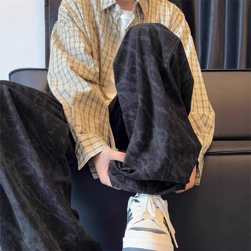 2025 New Loose Casual Pants for Men, Korean Style Trendy Versatile Pants, Summer Thin Model, Falling Sensation Wide Leg Floor-Length Pants