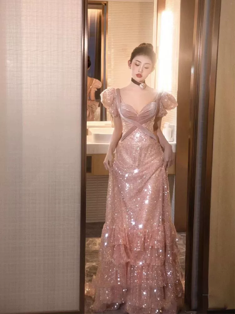 Fuchsia elite evening dress for bride