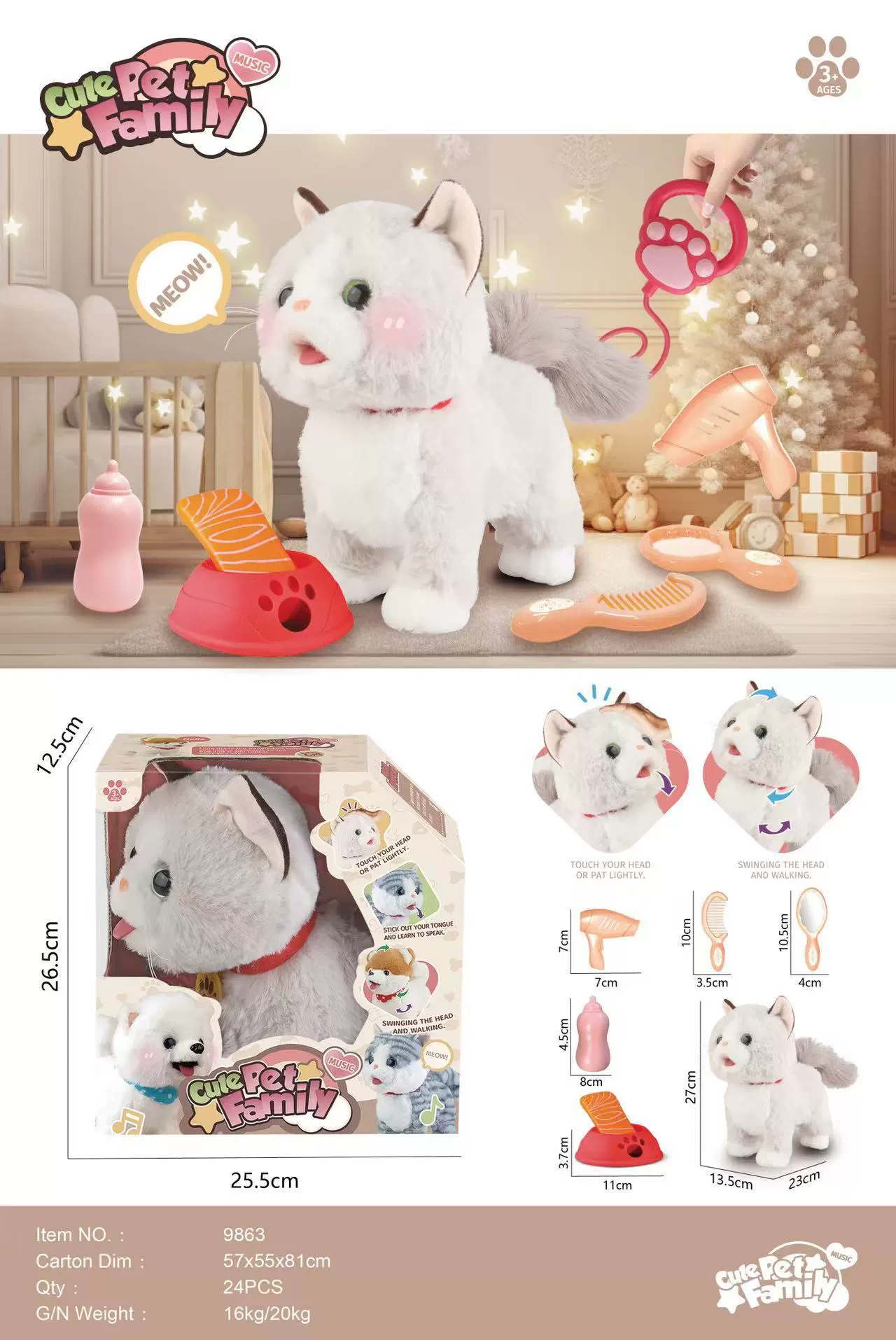 Electric realistic plush rabbit, videogame, gift box, toy