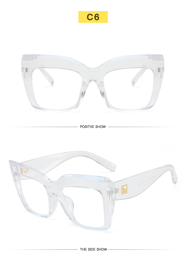 70g Weight Full Frame Glasses Structure Glasses Classification Ac Lens Material Square Glasses Style Hip-hop Punk Color Block Ac Square Patchwork Full Frame Optical Glasses