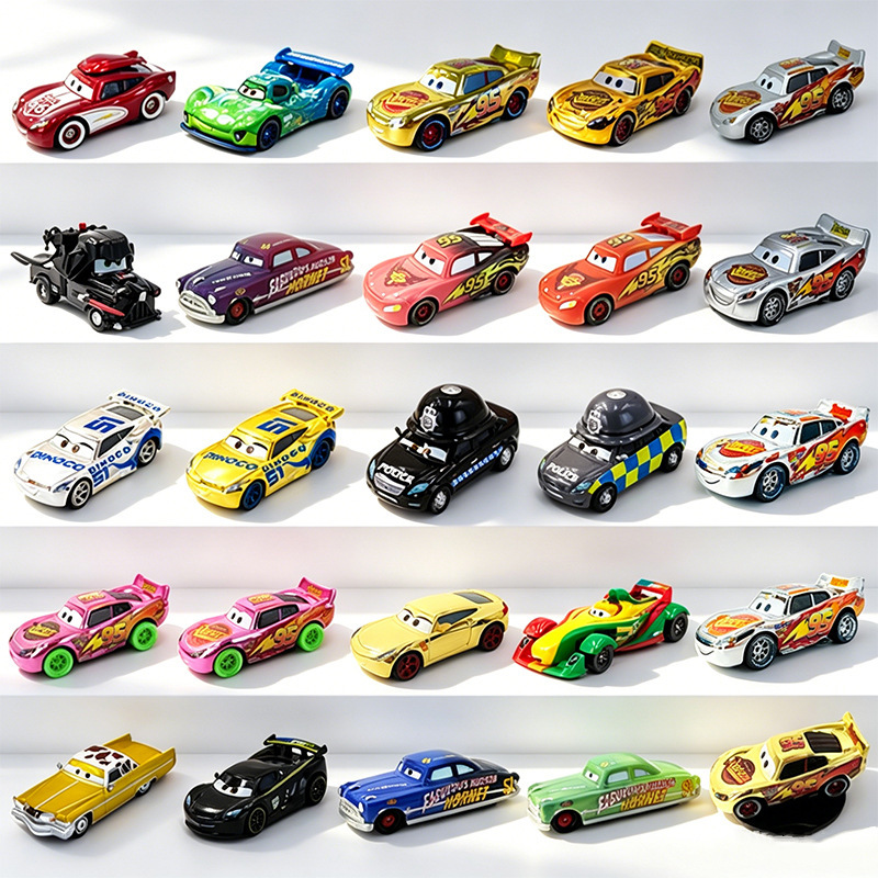 Cars: the Racing Story Toy Alloy Car Model Lightning Mcqueen Black Warrior Mater Brown Lightning Oil