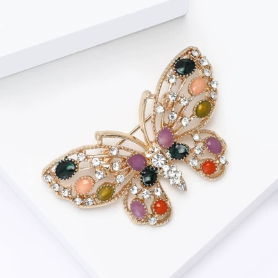 and Elegant Alloy Rhinestone Brooch – Yaxa sancaqları