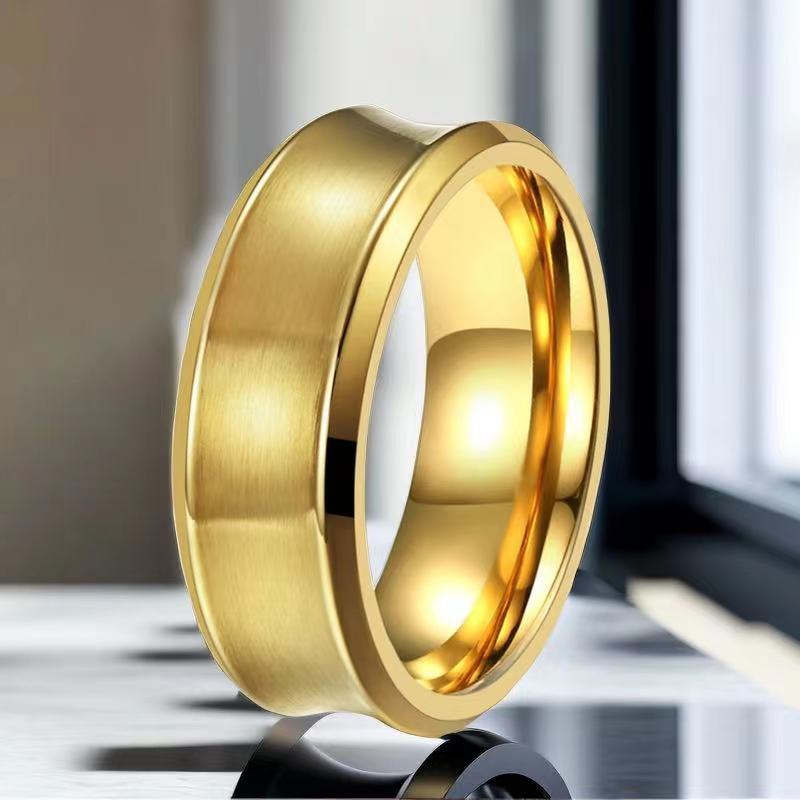 All Seasons Season Vacation Classic Style Solid Color Titanium Steel Plating Men's Rings Men Band Rings
