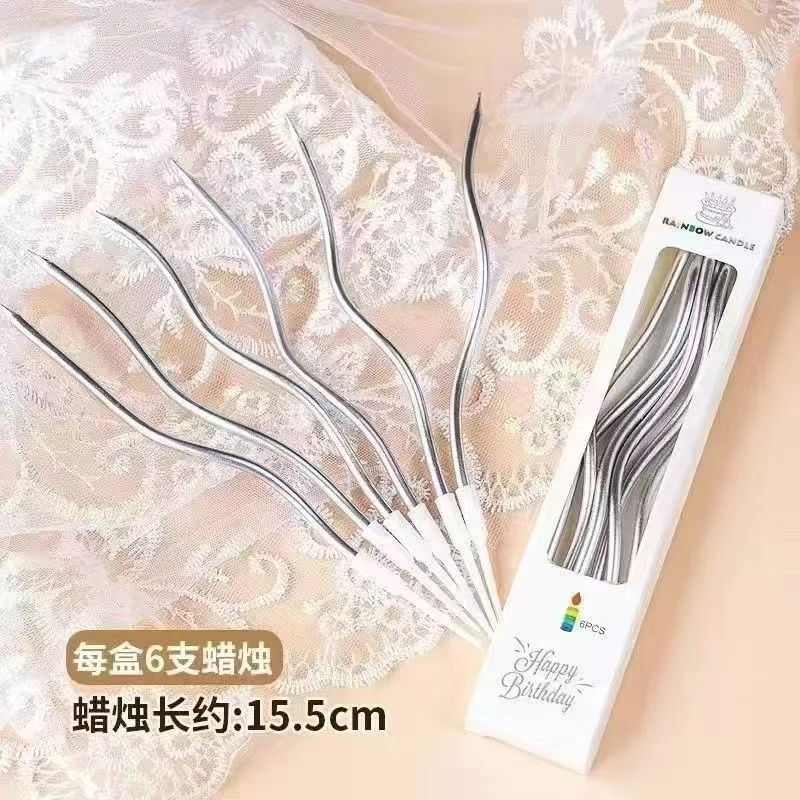 Curved Candles for Birthday Cake Decoration, Popular Party Baking Inserts, Same Style as Live-Streamed Candles Curved Candles for Birthday Cake Decoration, Popular Party Baking Inserts, Same Style as Live-Streamed Candles