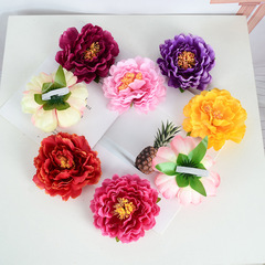Simulated flower elastic band style June 1st dance performance hand-held flower photography background flower satin flower hand flower No. 5 Luoyang peony 