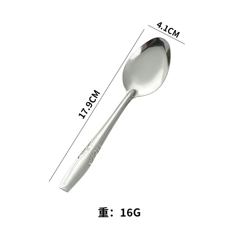 Cuchara y Tenedor de Mesa de Acero Inoxidable con Mango Largo para Hogar y Comedor
