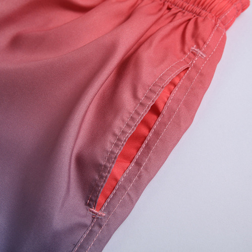 Beach pants for men, gradient color hot spring loose European and American large size shorts summer wide-leg pants five-pocket shorts quick-drying swimming pants