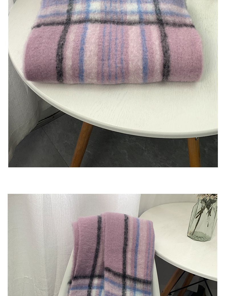 Bufanda de cuadros para mujer con flecos estilo cachemir_voghion.com
