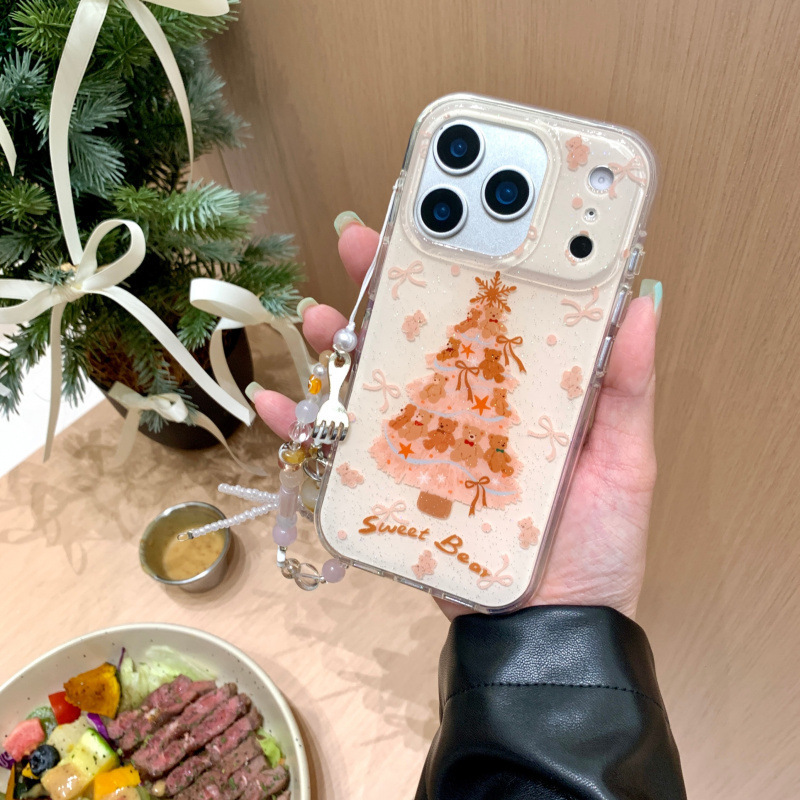 Double-Layer Imd Christmas Tree Bear Suitable for Apple 17Pro Mobile Phone Case Iphone16 Hanging Chain 15Max Protective Cover Double-Layer Imd Christmas Tree Bear Suitable for Apple 17Pro Mobile Phone Case Iphone16 Hanging Chain 15Max Protective Cover