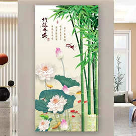 厂家直销入户玄关门贴纸墙面装饰画自粘年画贴画墙贴防水壁画走廊