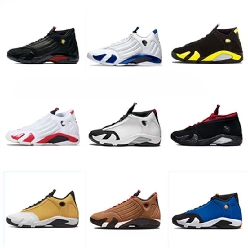 Cross-border AJ14 high-top basketball shoes in desert gray, white, black, cool gray, wear-resistant sports shoes, Ferrari basketball shoes for men, large size Cross-border AJ14 high-top basketball shoes in desert gray, white, black, cool gray, wear-resistant sports shoes, Ferrari basketball shoes for men, large size