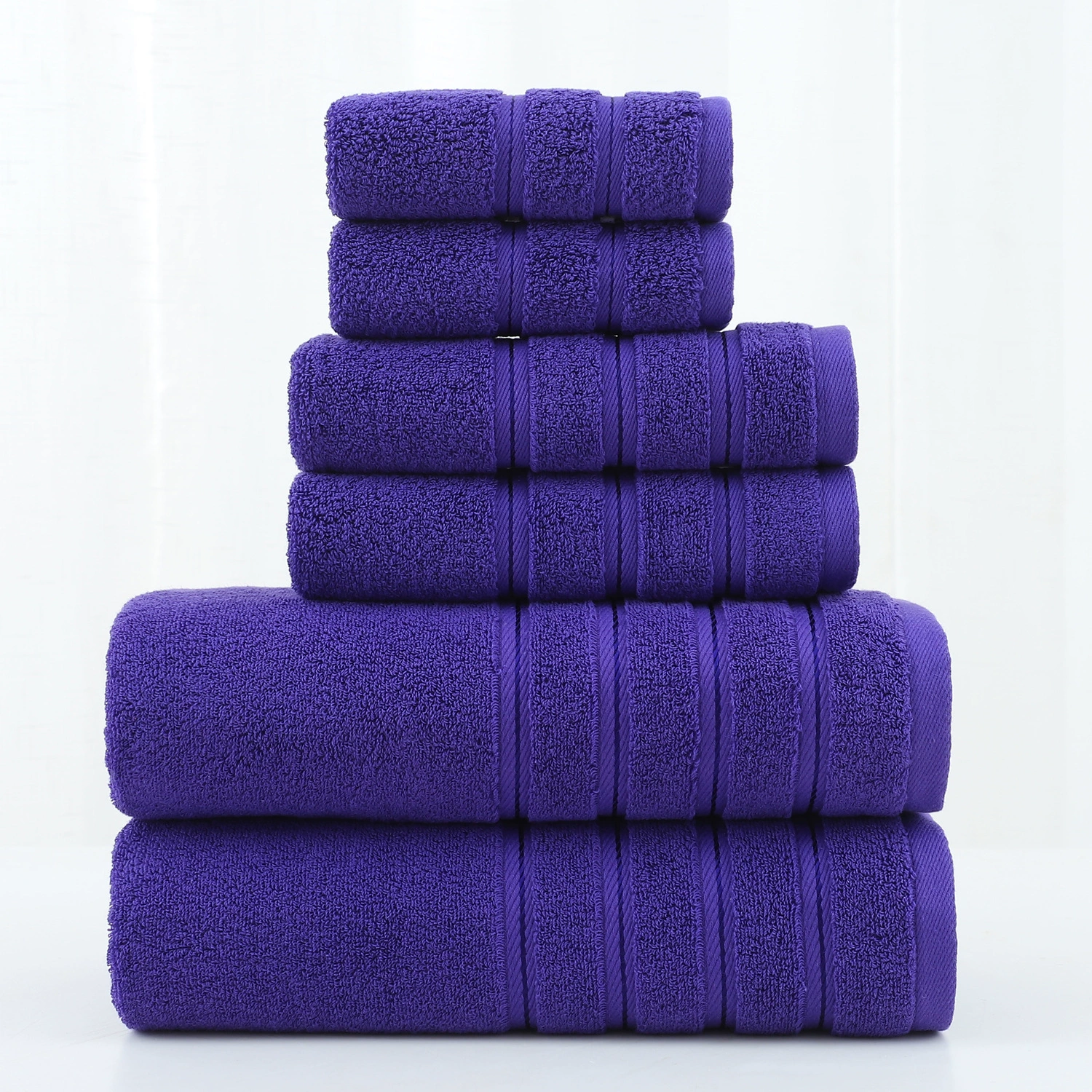 Cotton Bath Towel Set, 3-piece thickened kit — square, hand towel, bath towel (multiple colors)