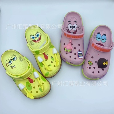 Поролоновые детские нескользящие тапочки в стиле Crocs, дышащие мюли, пляжная обувь, босоножки, коллекция 2025 года, семейный стиль