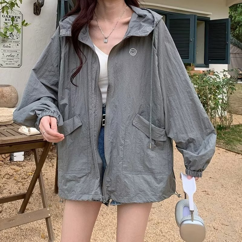 防晒衣外套少女生夏装2024新款初中高中学生宽松薄款防紫外线上衣