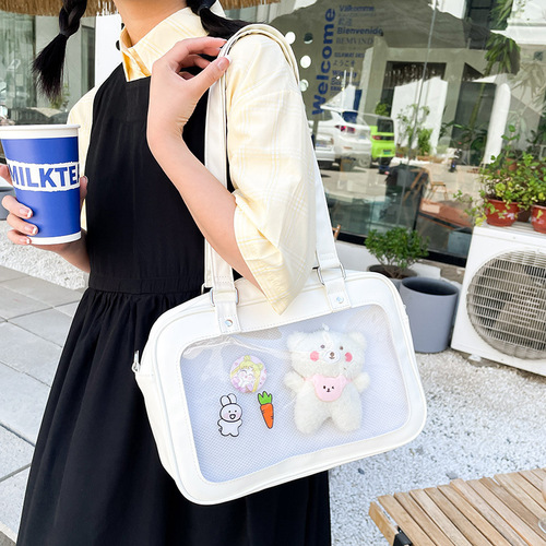 Japanese-style JK uniform bag, cute casual transparent soft girl student single-shoulder pain bag baby bag handbag crossbody bag